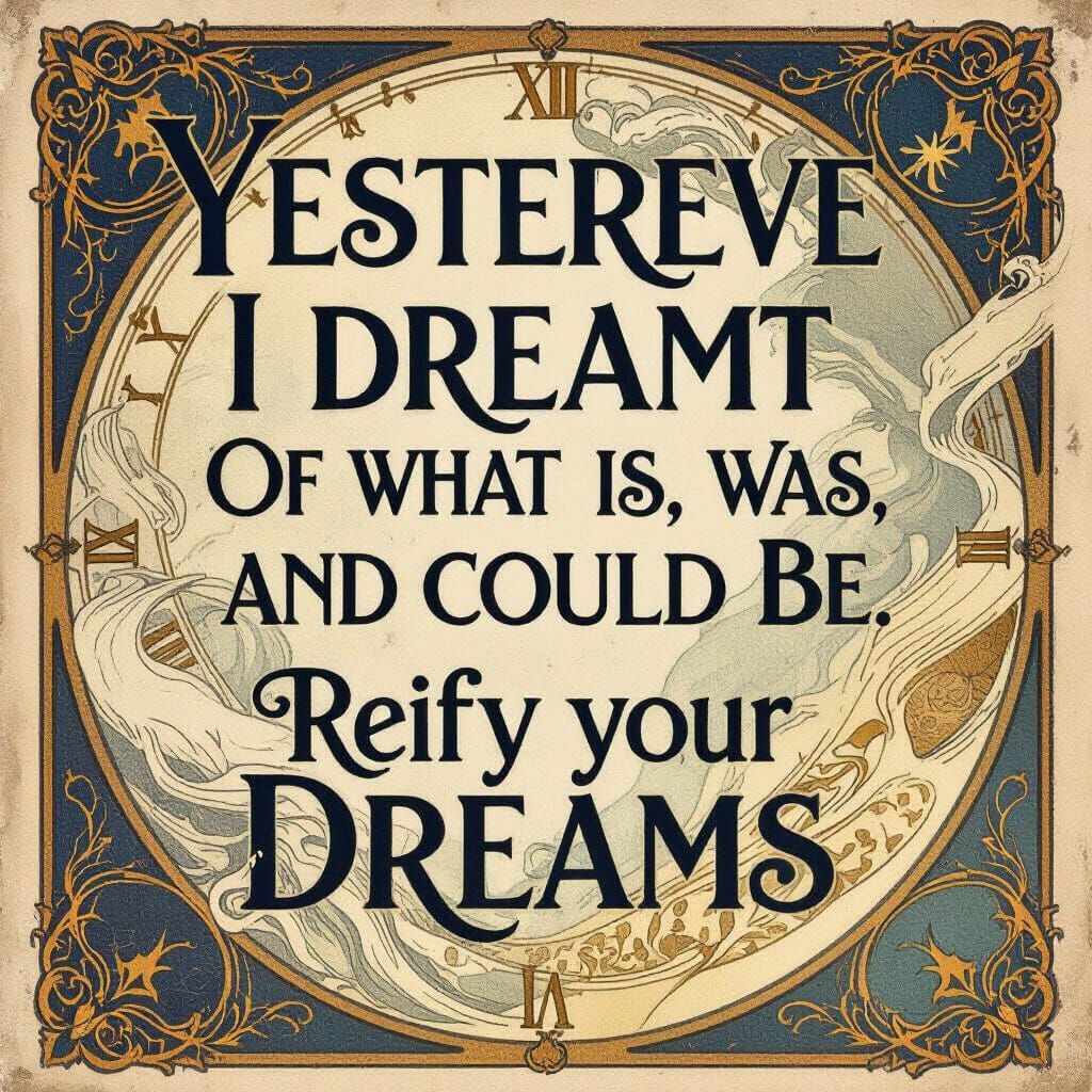 Art Nouveau Dream Poster: Reify Your Dreams