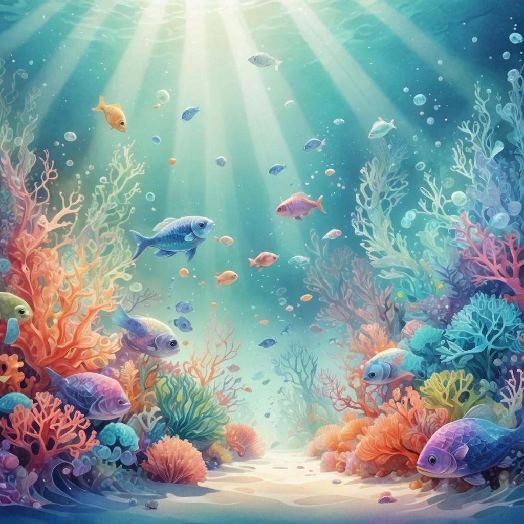 Pixar Style Fish in Underwater Wonderland