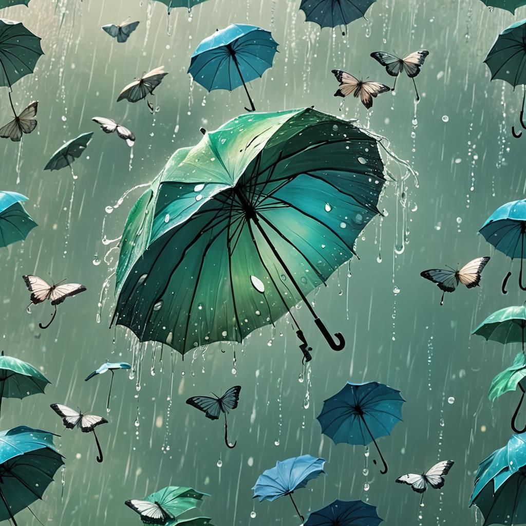 Majestic Water Umbrella in Art Nouveau Style