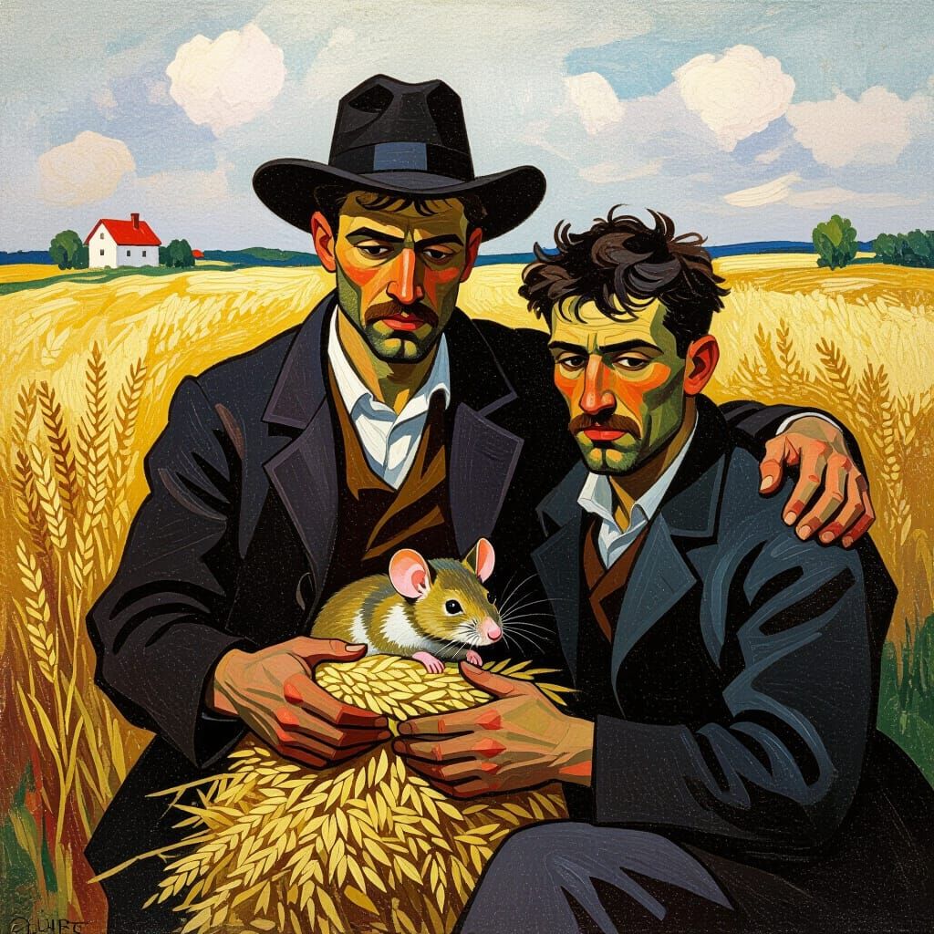 Mouse and Stolen Grain, in Vrubel and Soutine Style