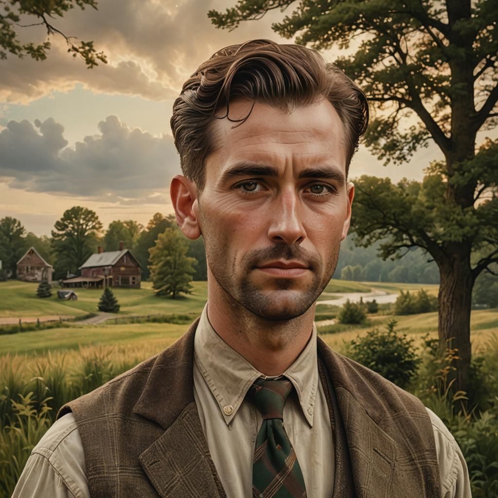 1940s Portrait of Scottish-American Man in Michigan