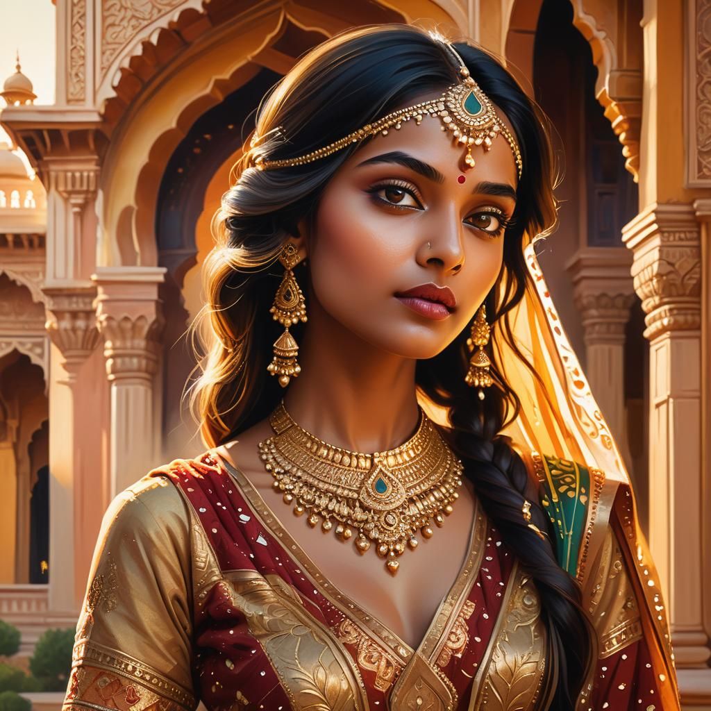 Ethereal Indian Beauty in Golden Hour Light