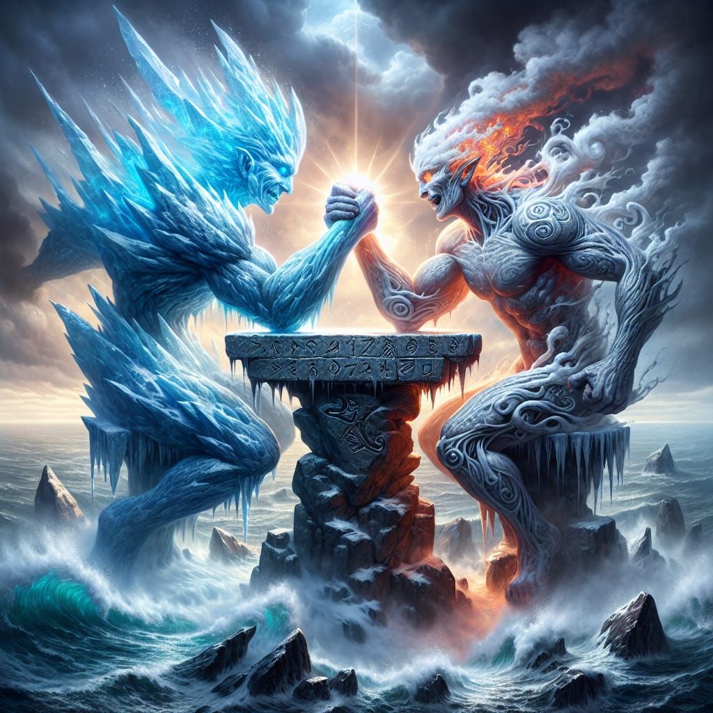 Ice vs Steam Elemental Arm Wrestling Match