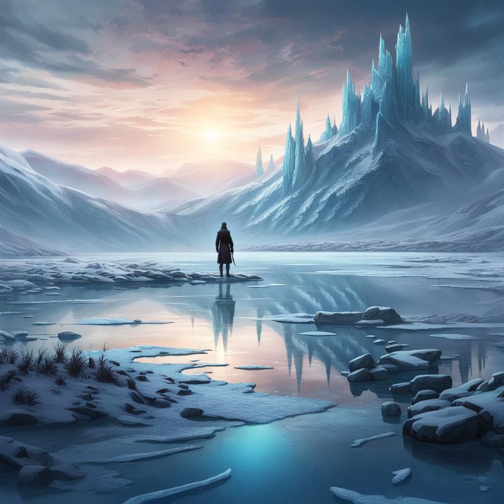 Lone Traveler in Whispers of Winter Wonderland