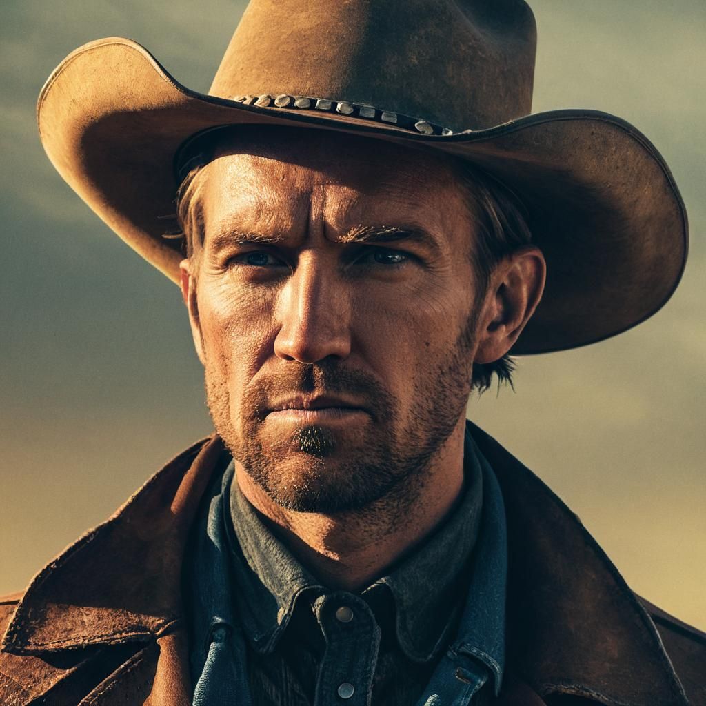 Cowboy Portrait in Western Film Style