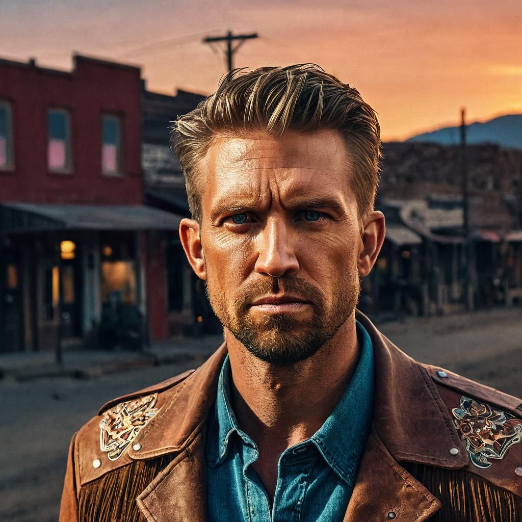 Cowboy Portrait in Western Film Style