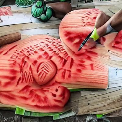Intricate Watermelon Carving Art