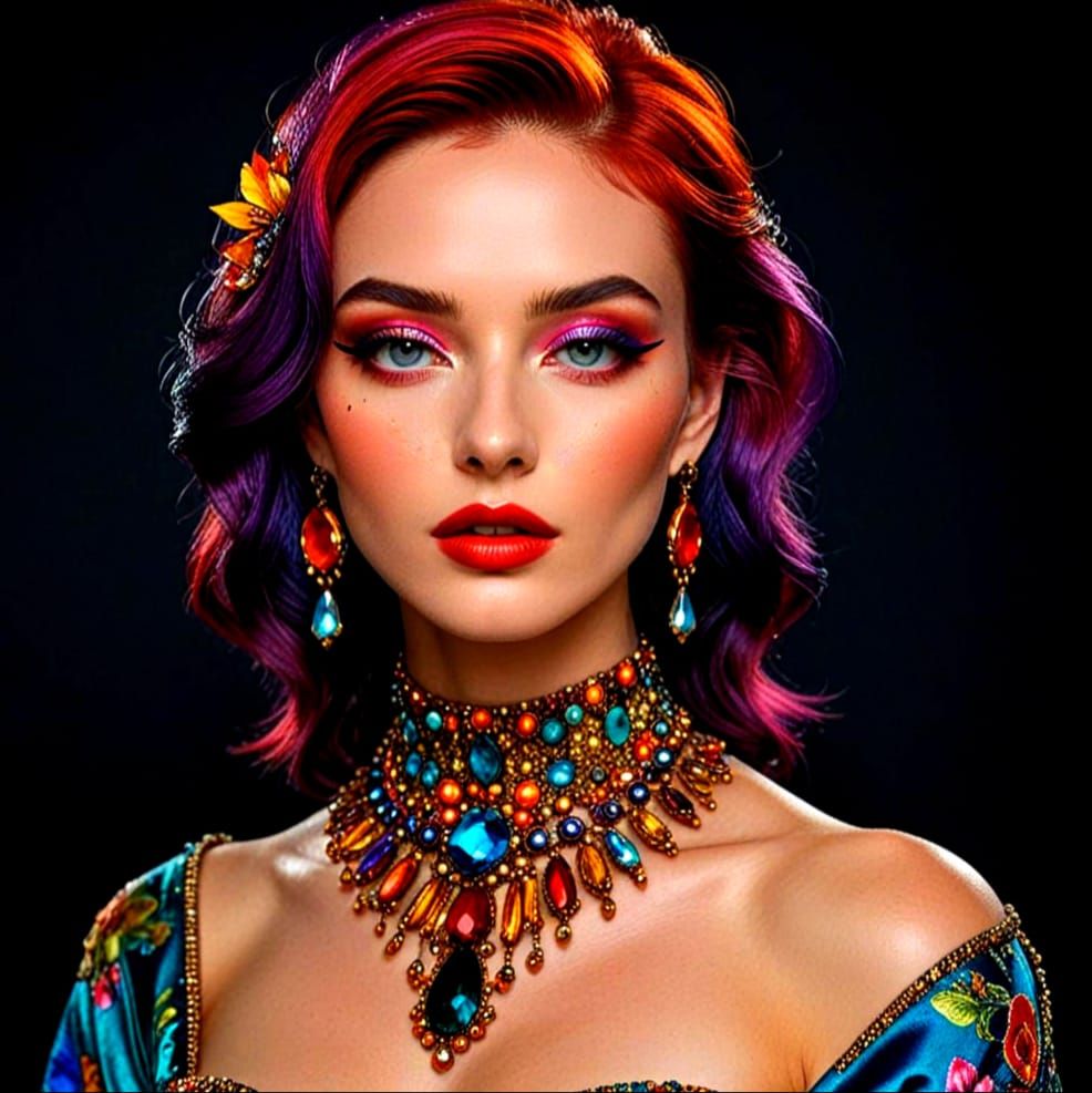 Vibrant, Extravagant Masterpiece with Triadic Colors