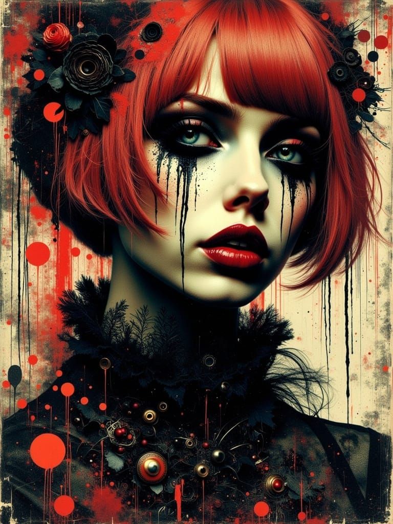 Gothic Abstract Portrait of a Young Woman