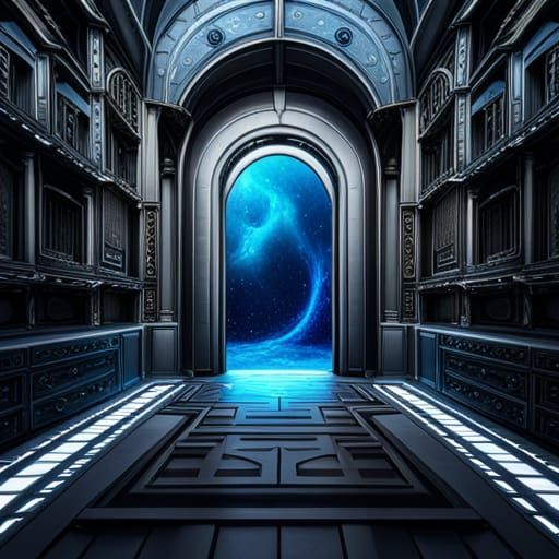 Galactic Portal Toilet: Dark Fantasy Concept Art