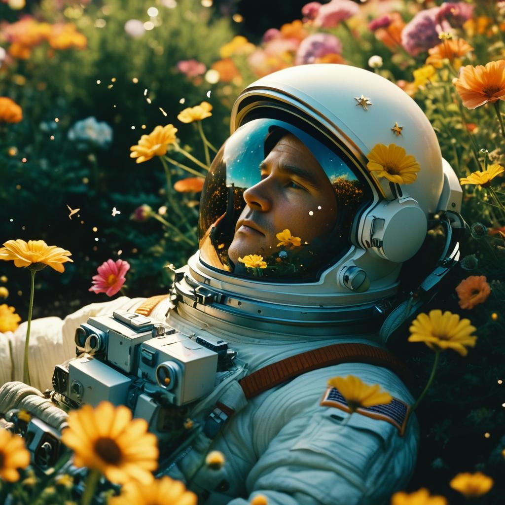 Astronaut Lost in a Celestial Garden