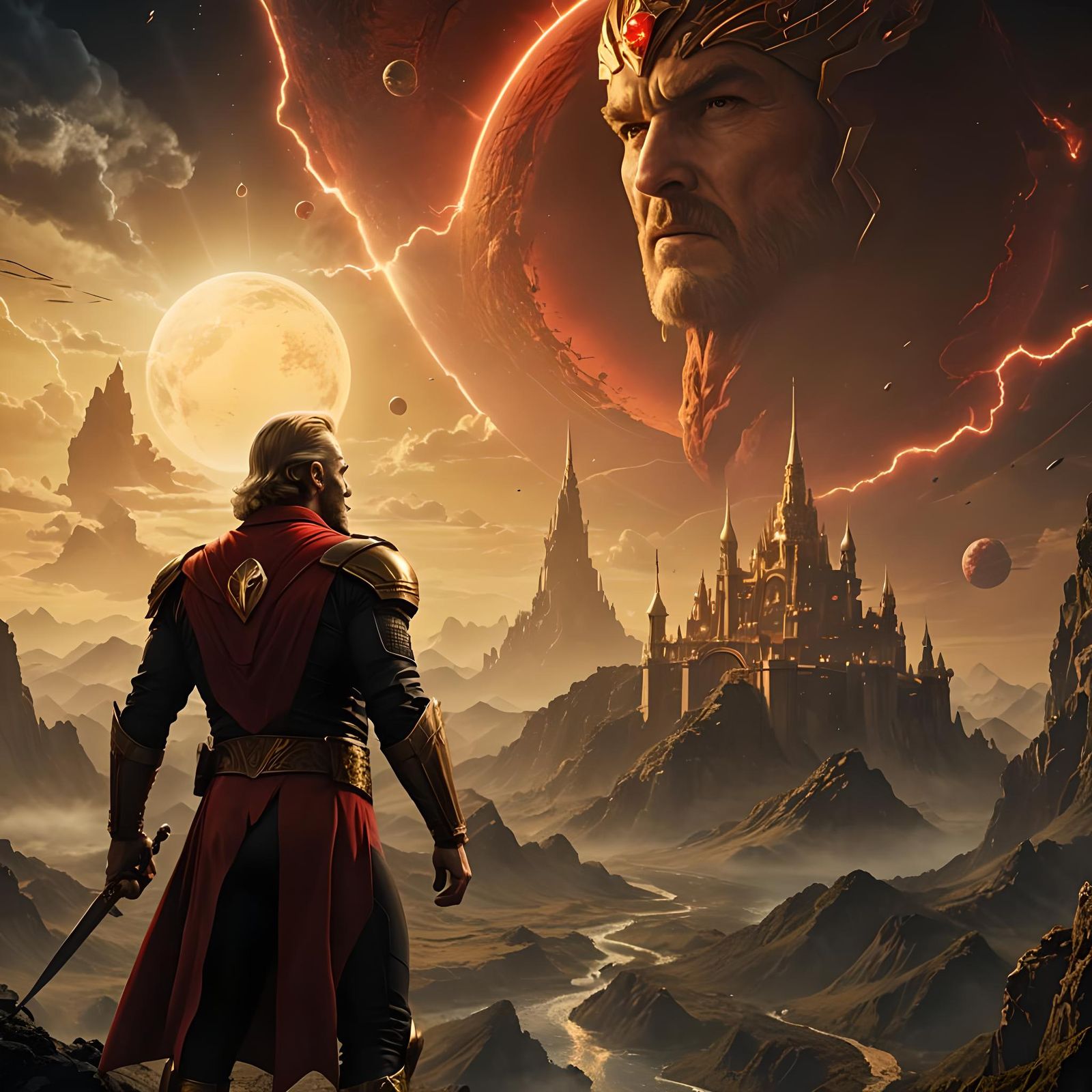 Flash Gordon Hyperrealistic Dark Fantasy Concept Art