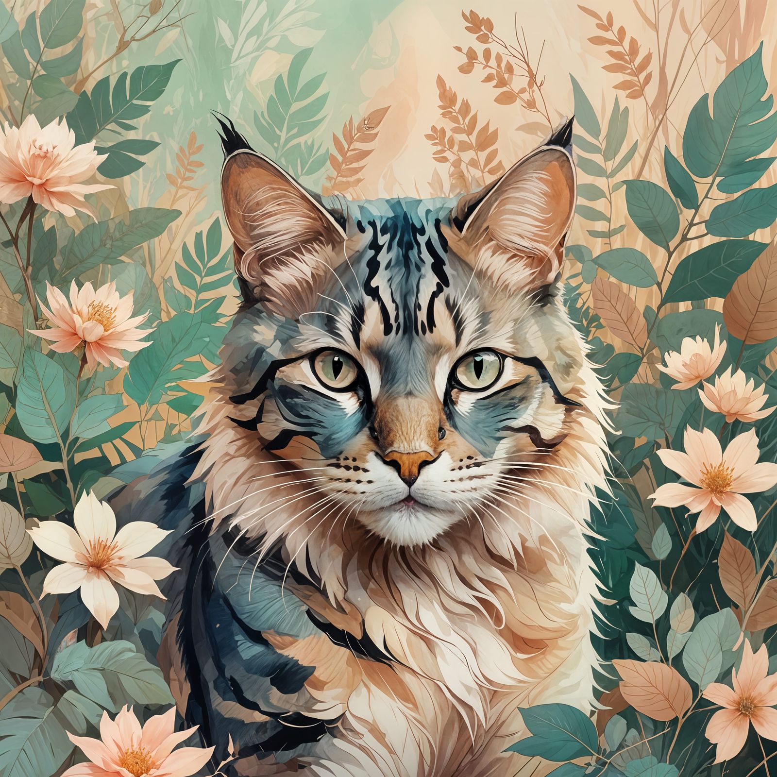 Cozy Cat in Lo-Fi Style