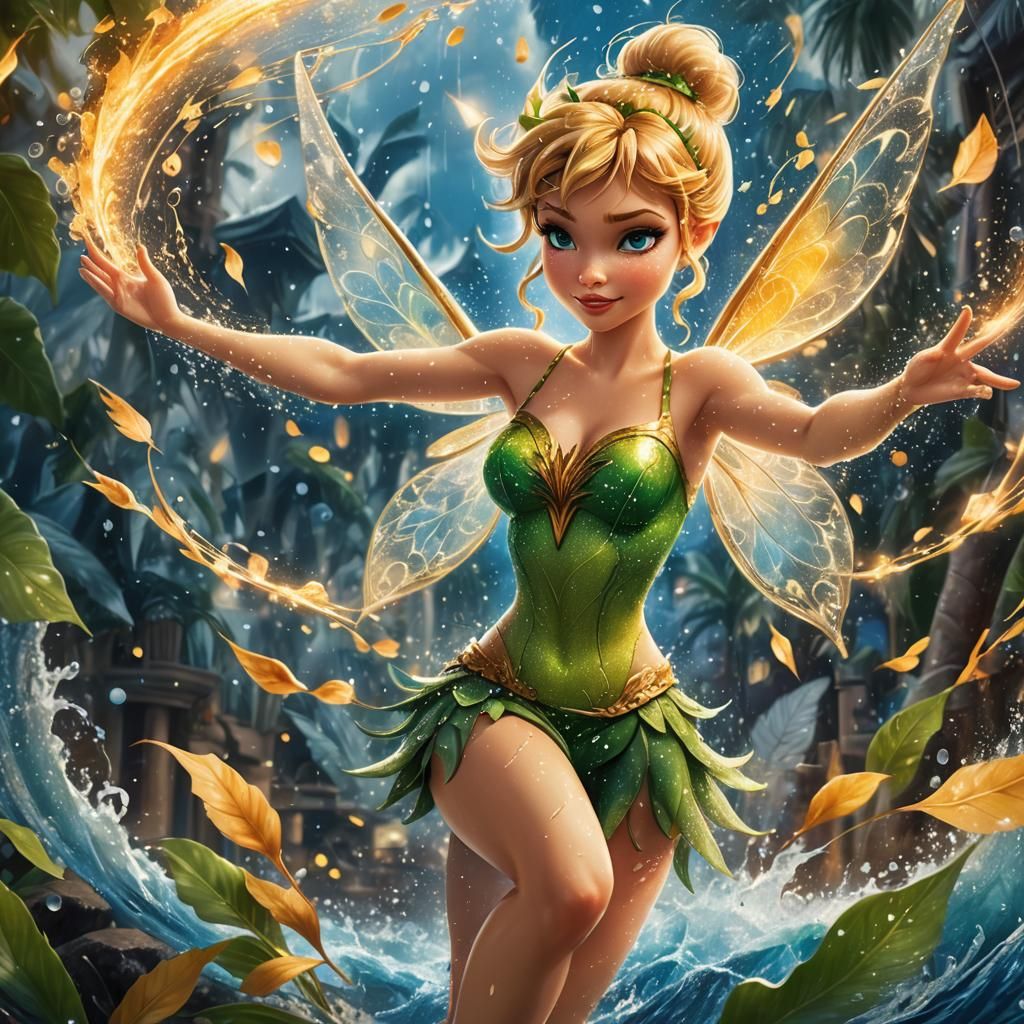 Tinkerbell Controls a Hurricane: Splash Art Fantasy