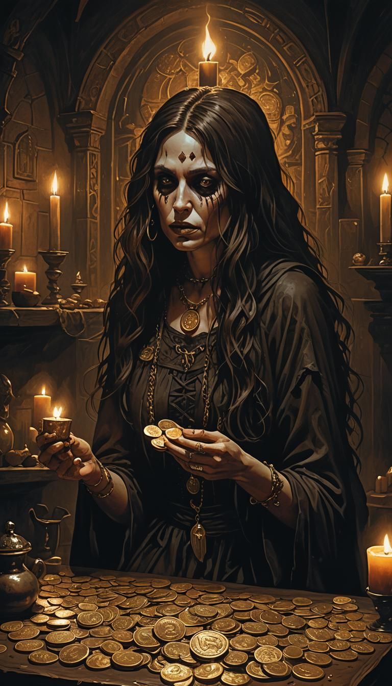 Bruja Transforms Person into Chocolate Coins