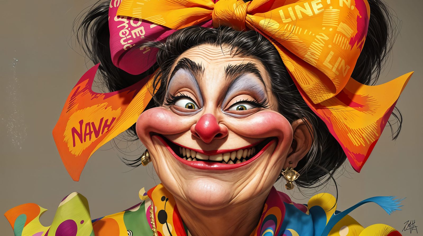 Silly CGI Portrait of a Cartoon Woman