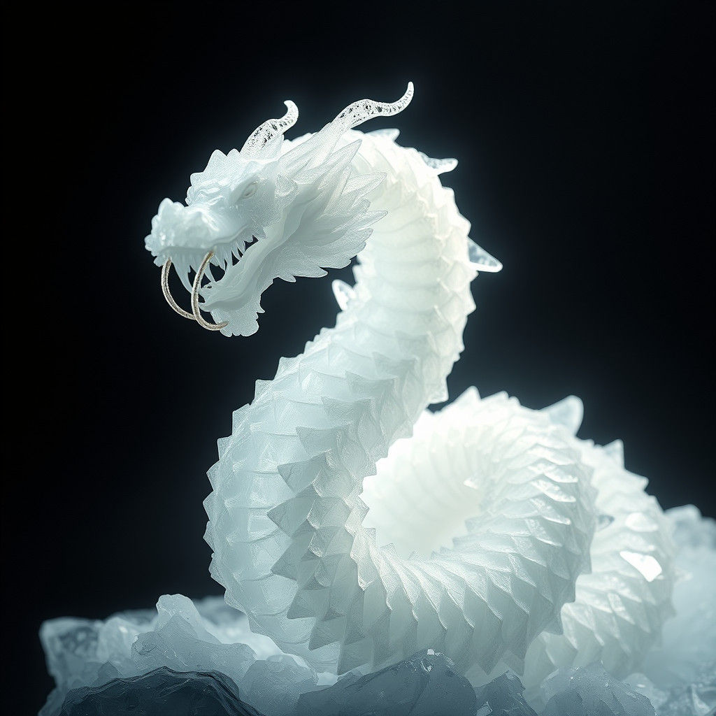 Majestic Crystal Serpent in Ethereal Light