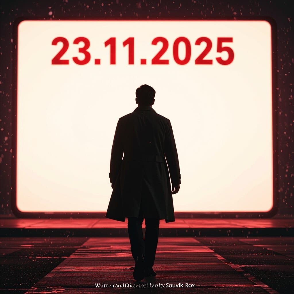 Man Walks Toward Glowing Laptop Screen in Cinematic Style