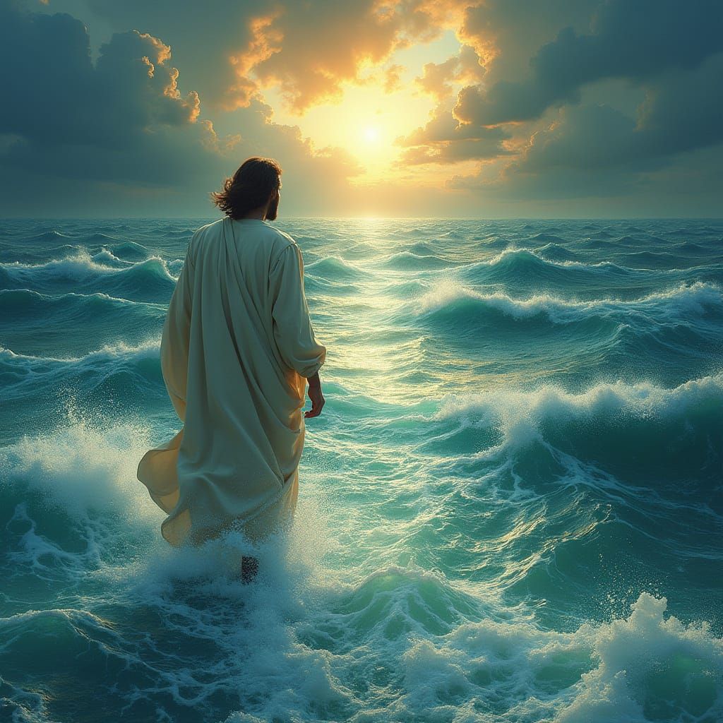 Apostle Peter Walks on Water to Reach Jesus in a Dazzling Fa...