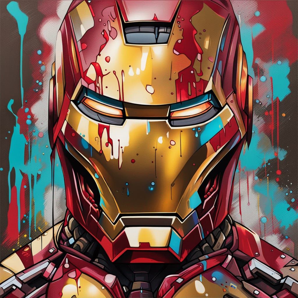 Jinx as Iron Man: Graffiti Splash Art