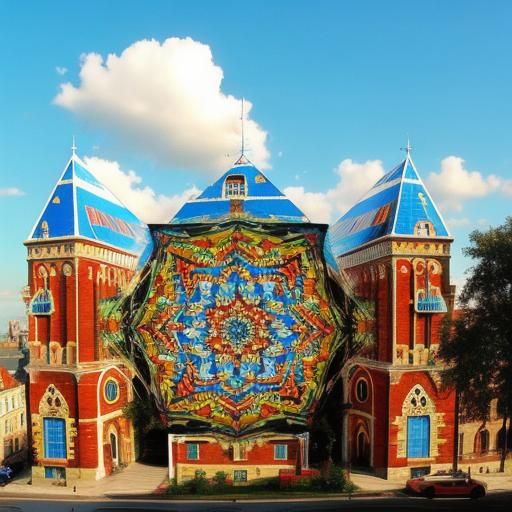 Psychedelic Fractal Square Kaleidoscope Image