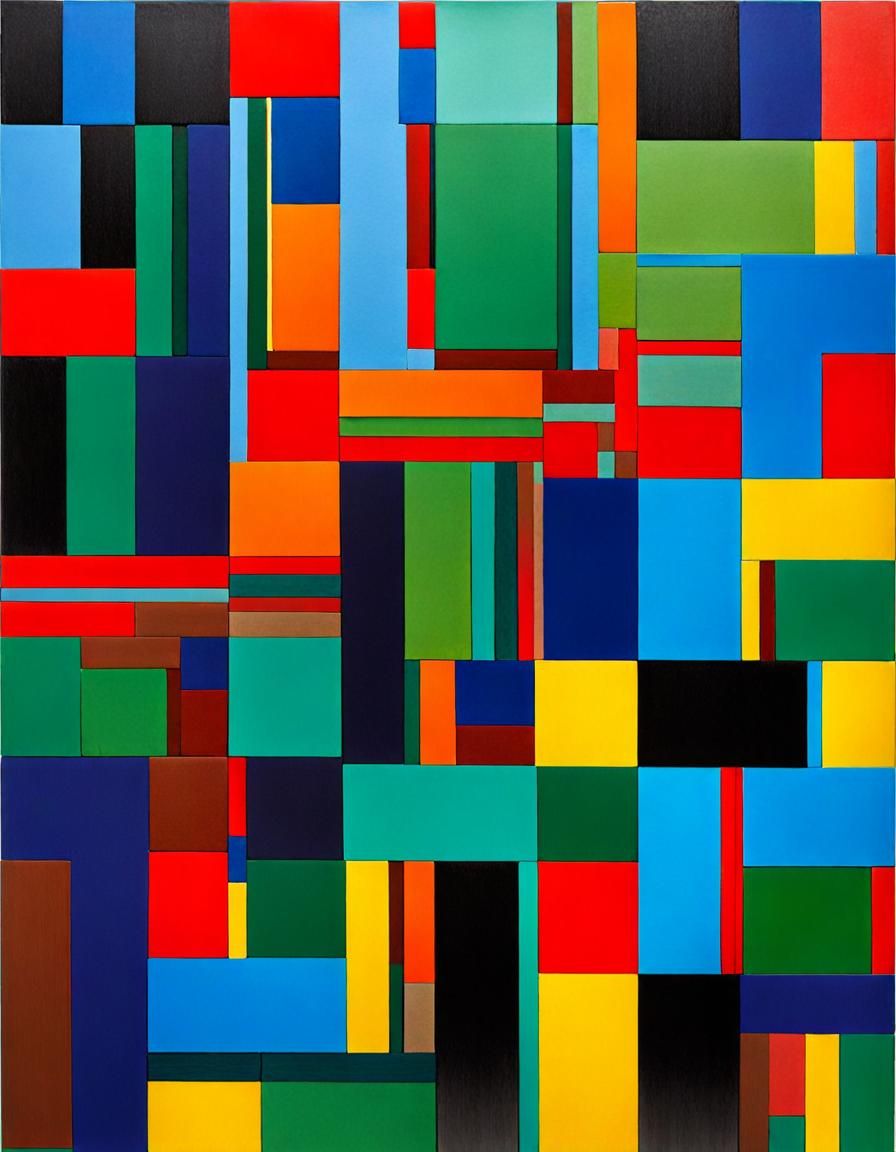 Abstract Color Field Painting in Acrylic Style