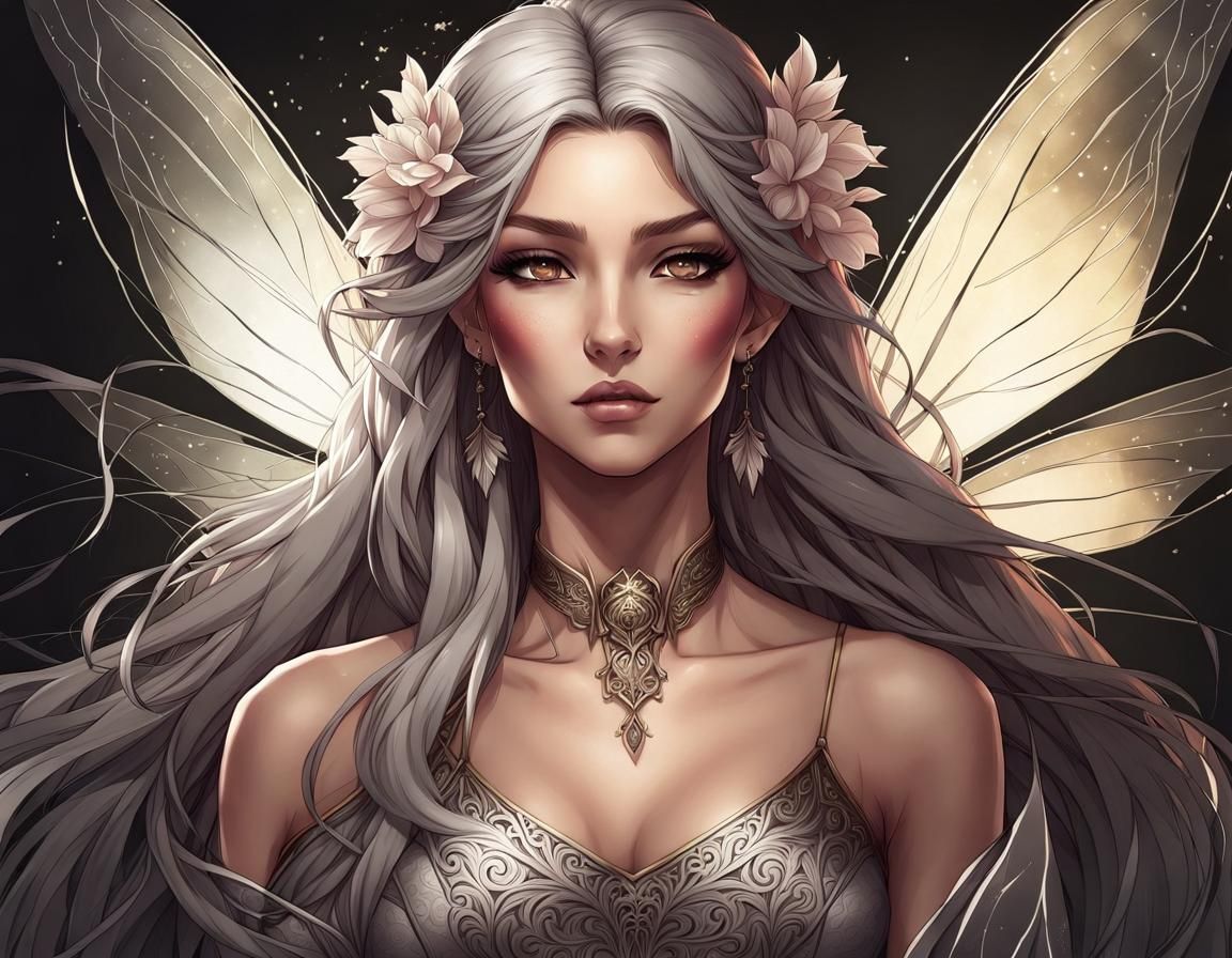 Anime Style Fairy Portrait in Forest