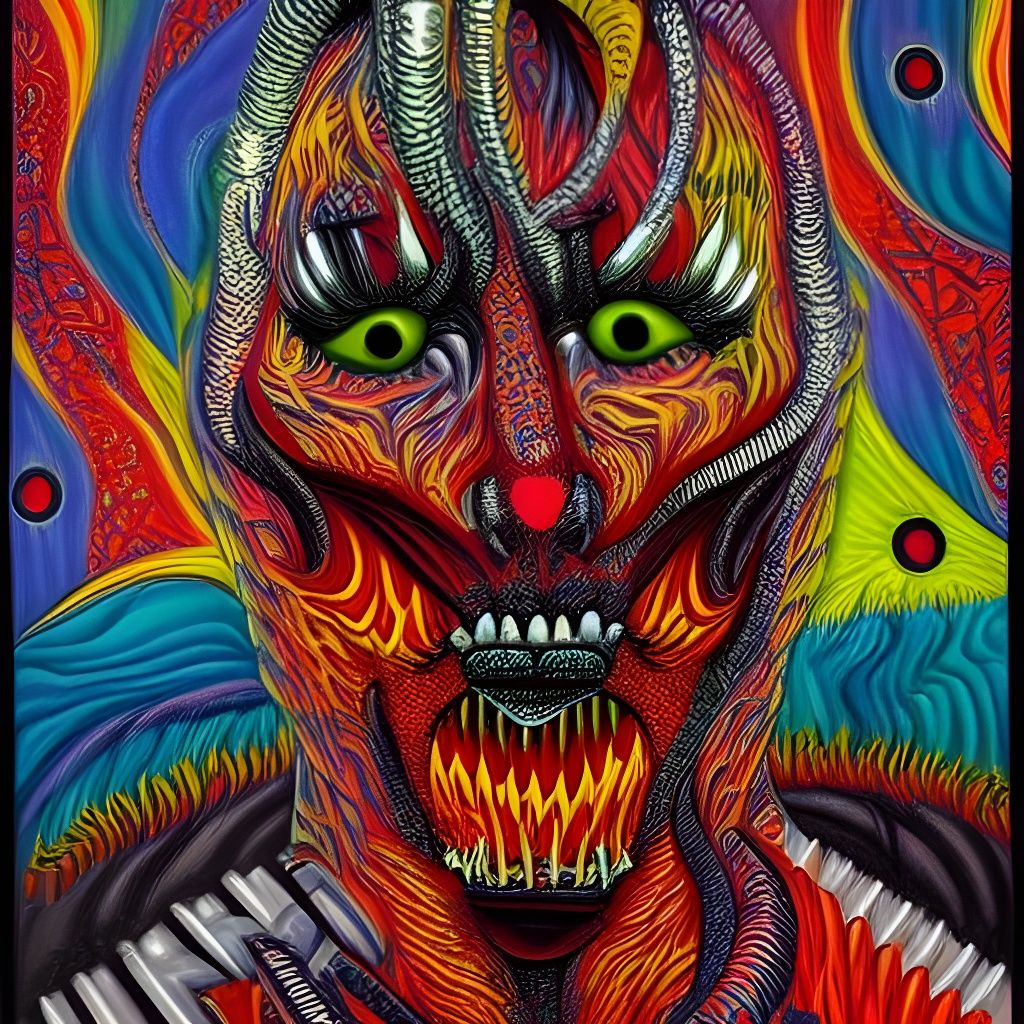 Sinister Figure with Forked Tongue, Contemporary Art