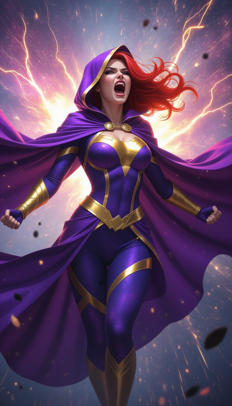 Nebula Celestial Warrior in Cosmic Battle