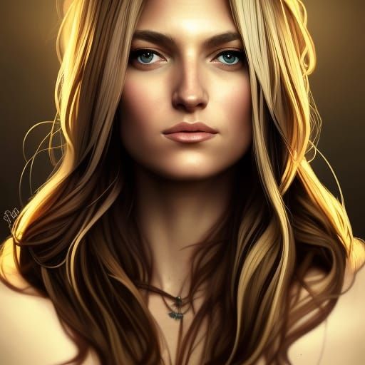 Nicole Richie Portrait in Art Nouveau Style