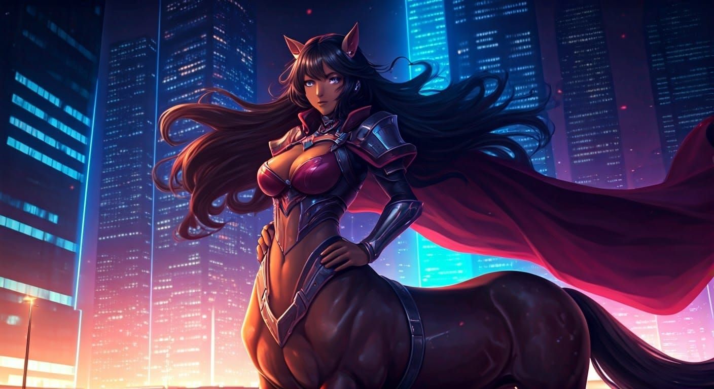 Confident Centaur in Modern Urban Cityscape