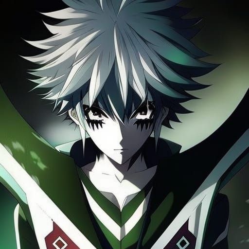 Green-Haired Character in Anime Style