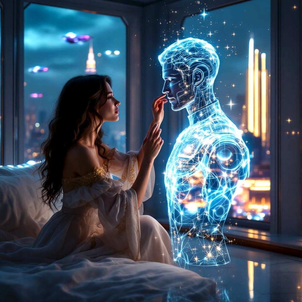 Ethereal Farewell in Futuristic Tehran