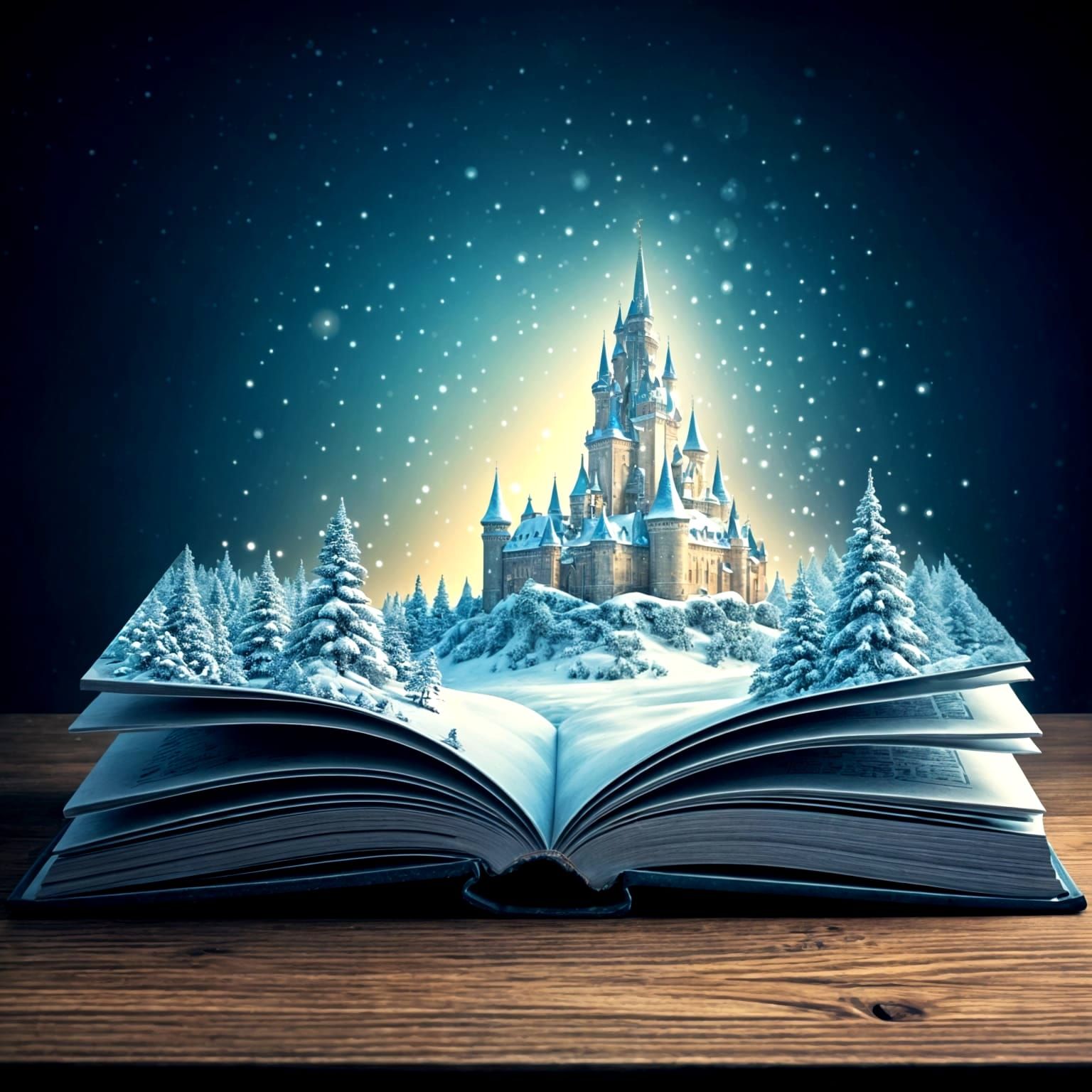 Winter Wonderland Within an Open Book