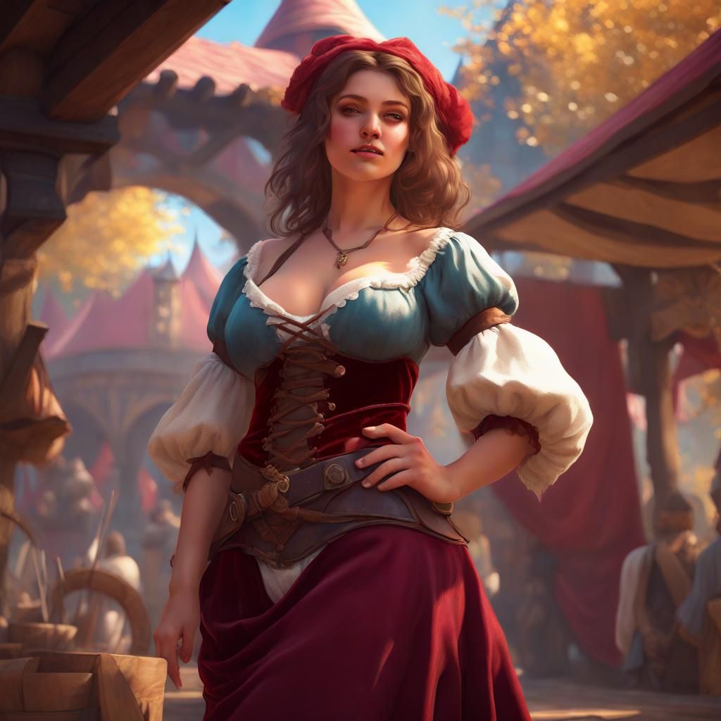 Curvy Girl at Renaissance Faire, Romantic Portrait