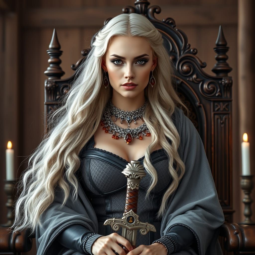 Ethereal Goddess in Cyberpunk Regalia