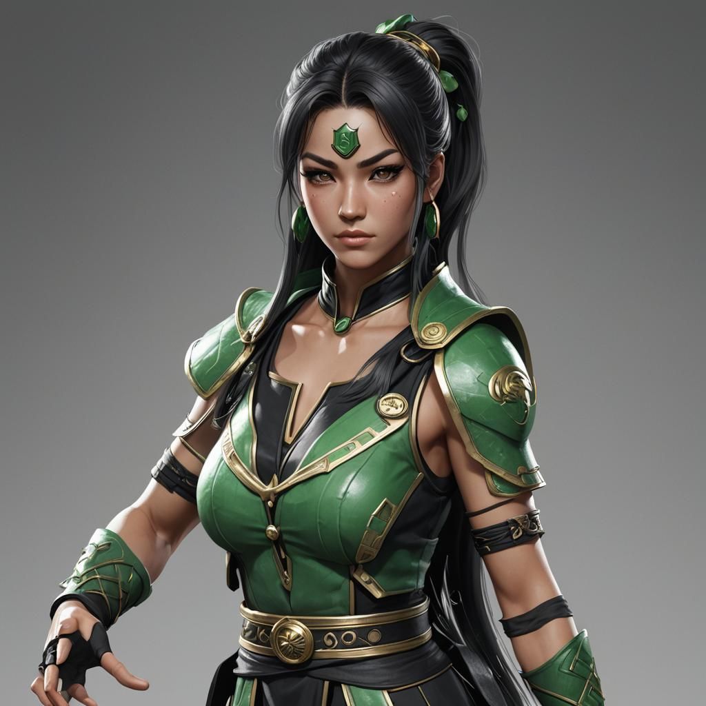 Jade from Mortal Kombat in 3D Anime Art