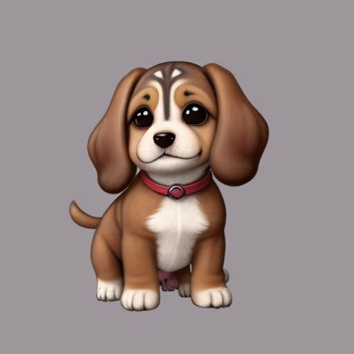Chibi Puppy Hound: Adorable Digital Art