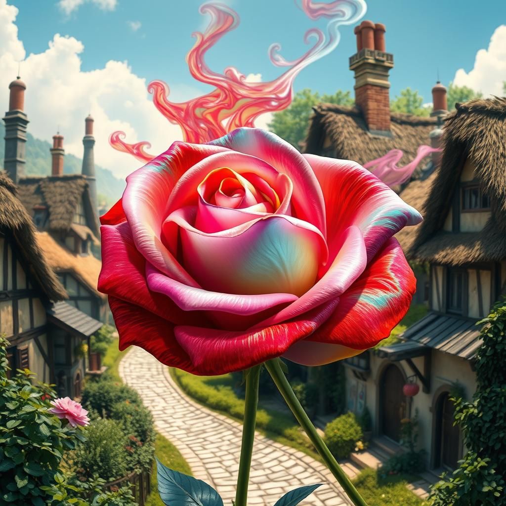 Liquid Ink Rose in Fantasy Village