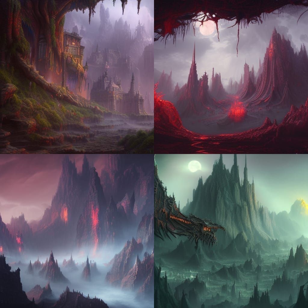Scary Detailed Matte Painting in Deep Color