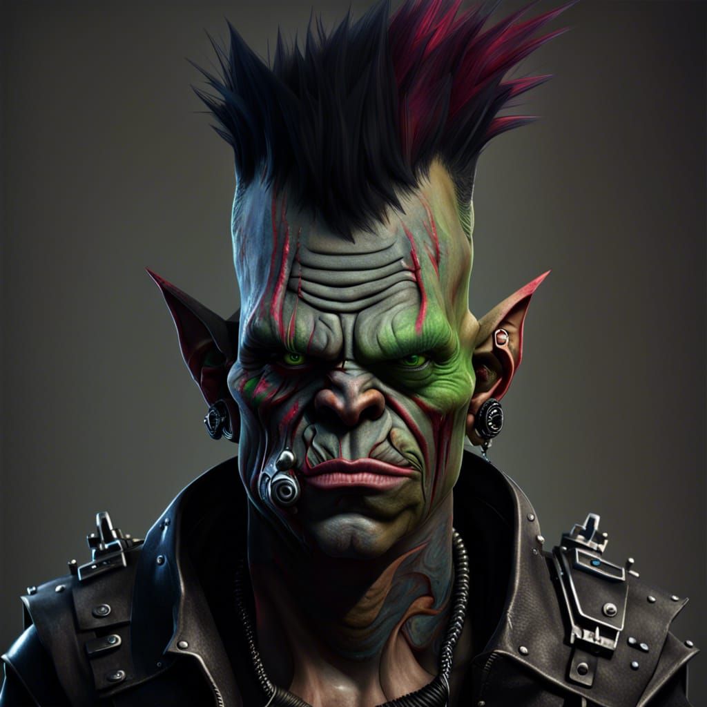 Neo punk half ork named Fart