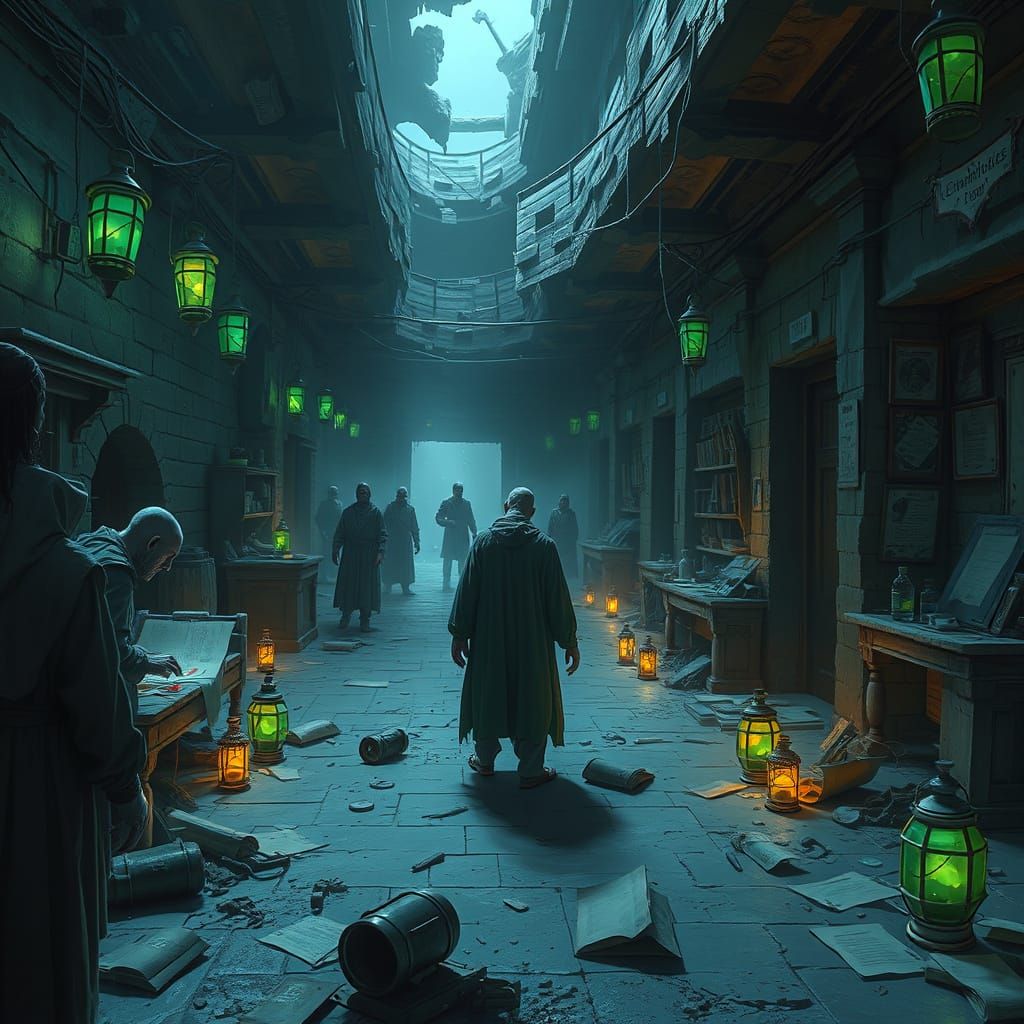 Ruined Hospital Ward Overrun by Undead