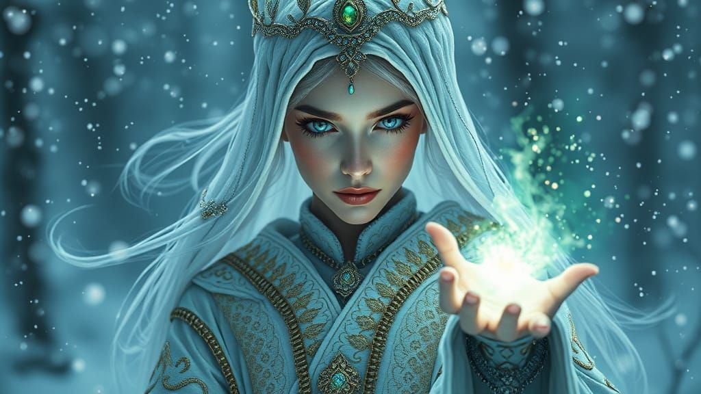 Ethereal Elf Priestess Casts Healing Spell