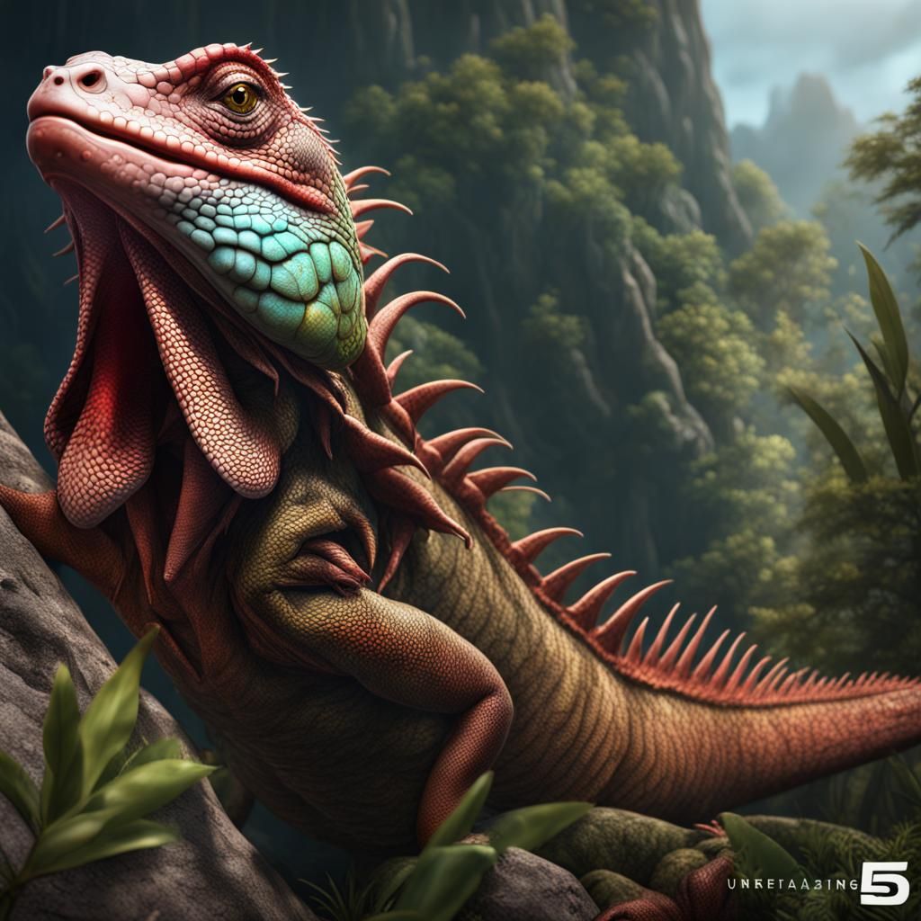 Detailed Iguana Hunting Bugs, Fantasy Concept Art