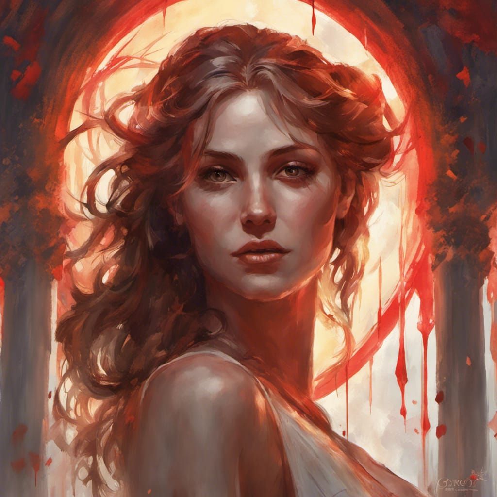 Romantic Vampire Heart Portrait in Hyperdetailed Style