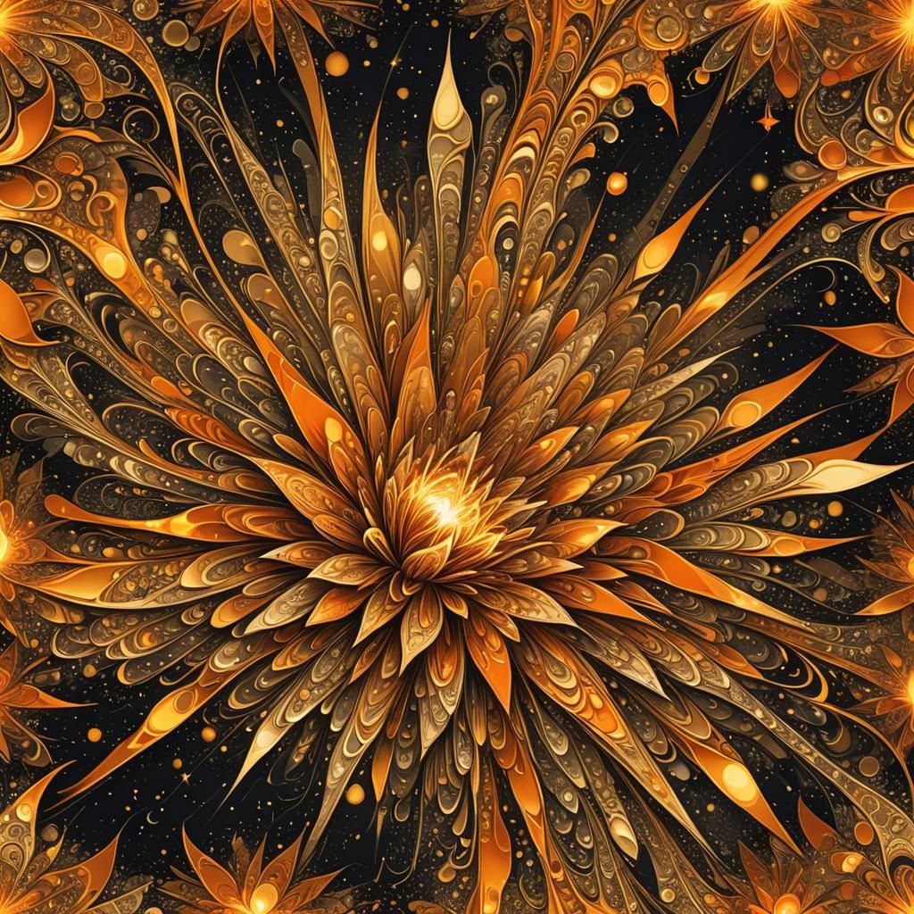 Exploding Star: Abstract Fractal in Vibrant Colors