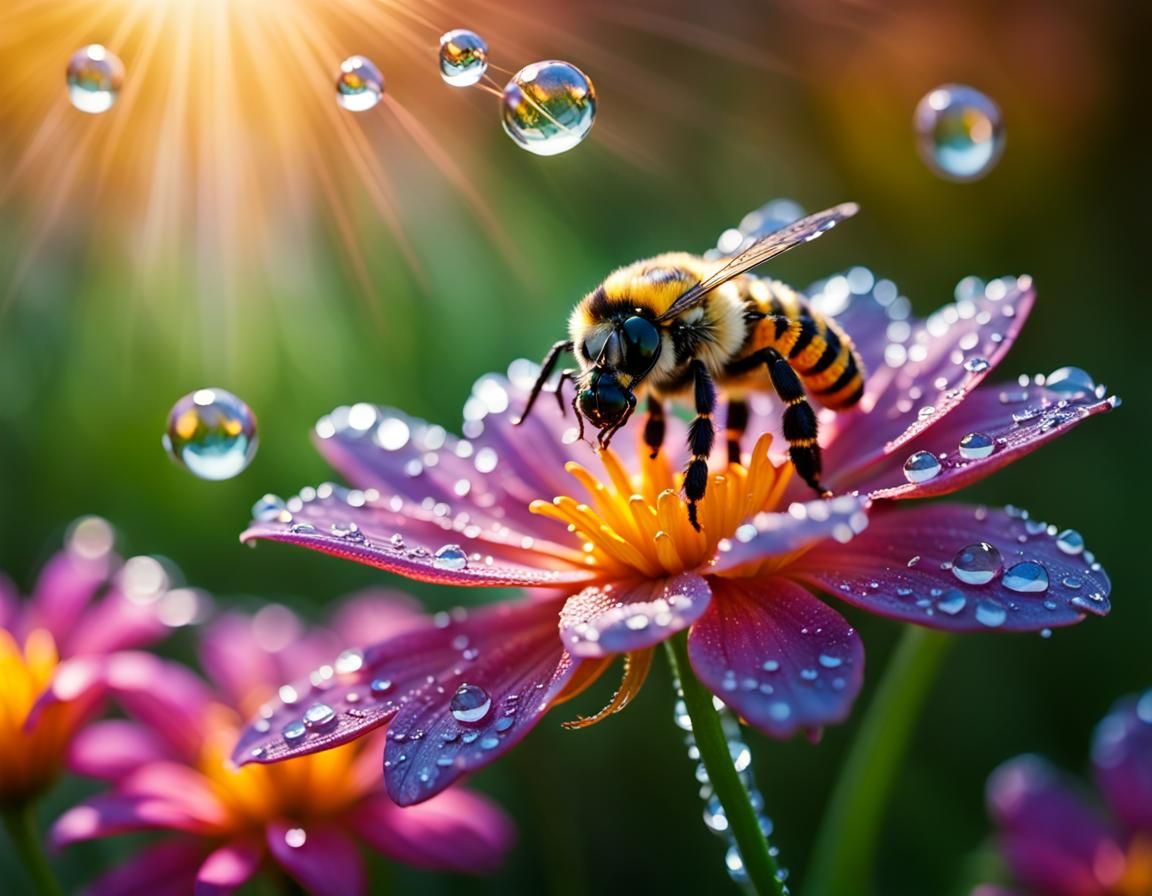 Macro Photo of Shimmering Flower in Bloom
