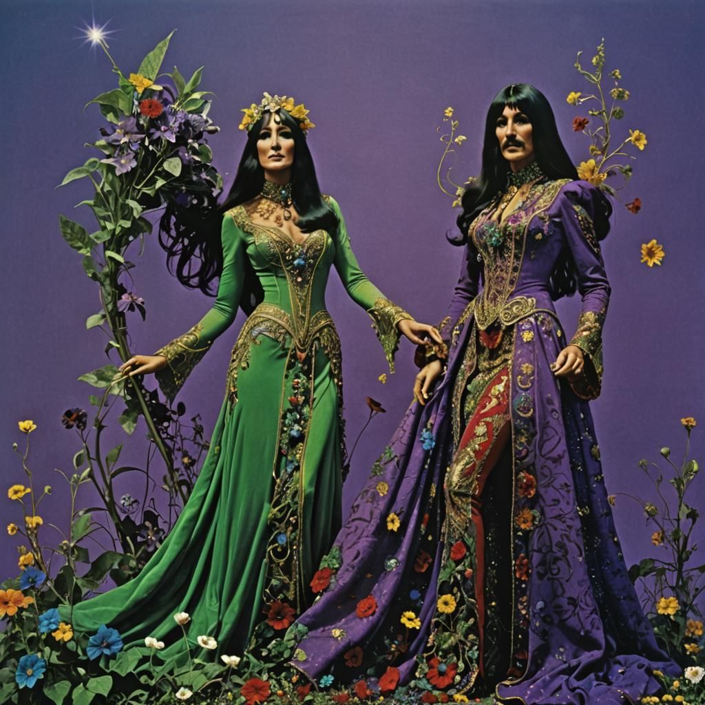 Sonny and Cher (Aka Cher and Cher with mustache)