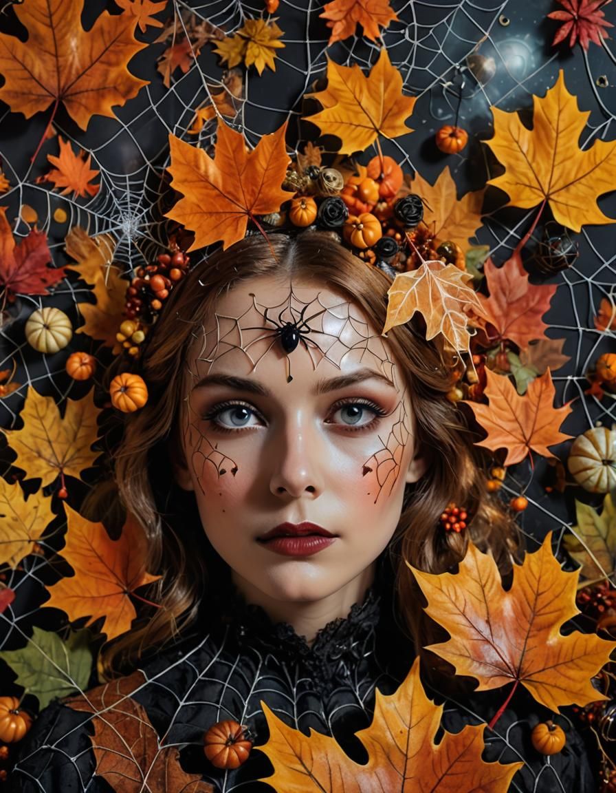 Autumn Dreamer in Surreal Rayograph Dreamscape