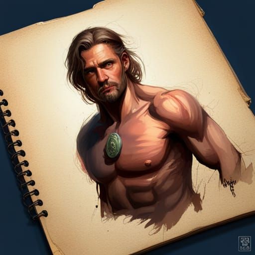 Barbarian Portrait in Redshift Style Digital Painting
